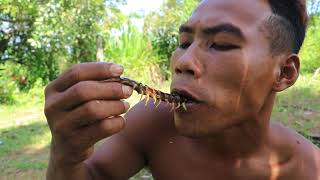 OMG!! Big Man Eating Scorpion With Gas