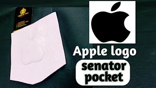 HOW TO CUT AND SEW APPLE LOGO POCKET /easy method to draw the logo