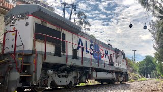 ALSTOM work train!! [ ATR E0-01 ] en acción realizando trabajos de limpieza en via  [ S ] ⛰️