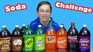 BLINDFOLDED SODA CHALLENGE TASTE TEST | NAME BRAND VERSUS GENERIC | COKE PEPSI MUG FANTA | COLLINTV