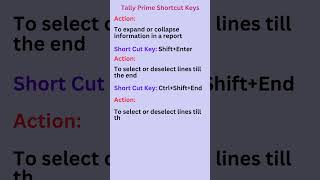 Expand collapse select deselect lines home key #Keyboardshortcut#Tally Prime and Accounting Concepts