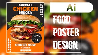 Food Poster design in Illustrator || Full tutorial