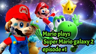 Mario plays super Mario Galaxy 2 episode #1 sky station Galaxy