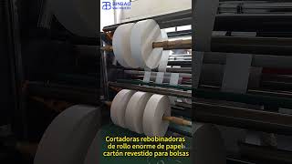 Cortadoras rebobinadoras de rollo enorme de papel cartón revestido para bolsas