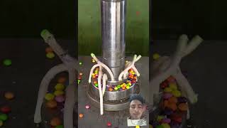 Candy crushing hydraulic pressure #satisfying #machine #automobile #diy #technology