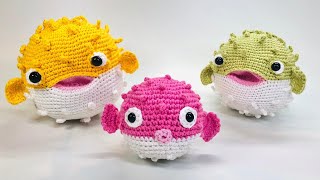 Amigurumi: 3x pufferfish Crochet! Presentation of results, Pattern info in description