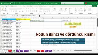 Excel 1 Dakika - Kodun ikinci ve dördüncü kısmı