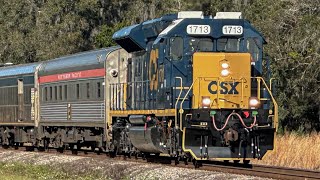 Csx Geometry Train W001 with Csx SD23T4 1713 clears Plant City