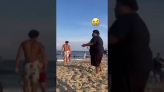 Weird couple making out in public beach