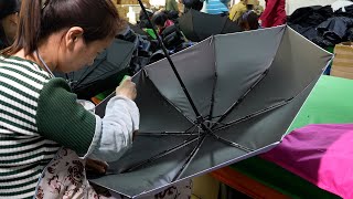 Umbrella Mass Production Process,Skilled Chinese Workers.