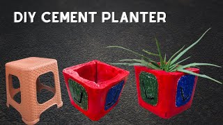 DIY Casting Cement Planter from Stool | Creative Ideas