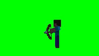 Minecraft - Steve Shooting Arrow Greenscreen