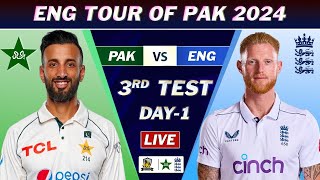 PAKISTAN vs ENGLAND 3rd TEST MATCH LIVE SCORES | PAK vs ENG LIVE MATCH SERIES 2024 | PAK BAT