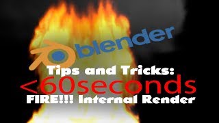 Blender BASIC Tips and Tricks under 60 seconds: How to make FIRE in blender internal