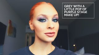 Silver tones with a pop of purple- STAGE MAKE UP- COMP IN UKRAINE