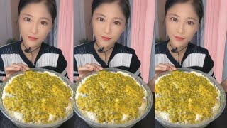 🧊❄️🥶Mukbang ice/shaved ice/matcha & milk powder/passion fruit/ice Asmr/sound crunchy