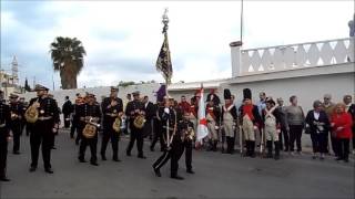 Domingo de Ramos 2017, banda de CC y TT Los Moraos, marcha Real, ALHAURIN, 09/04