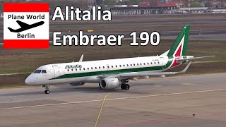 Alitalia CityLiner Embraer 190LR *EI-RNB* takeoff from Berlin Tegel Airport in April 2016