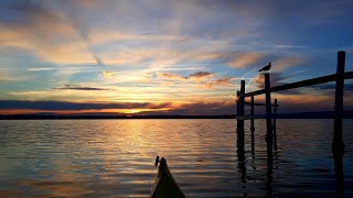 Kajak i Ebeltoft Vig. Solnedgang & dansk natur. Kayakking at sunset. Sunsetlover at the ocean.