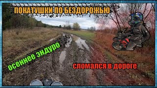 Осенние покатушки на мопеде альфа. Сломался в пути