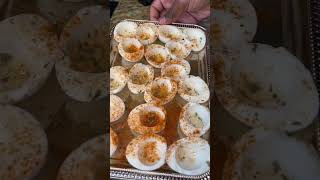 Hot Honey Shrimp deviled eggs | TikTok: Amyr3_