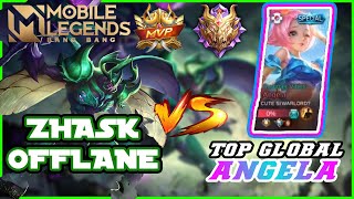 Zhask Offlane feat. Geian vs top Global Angela Mythic Gameplay Mobile Legends Bang Bang