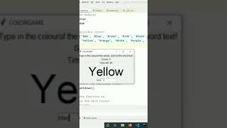 Make Colour Game In Python | Python Project💥|Simple Python Project using Python language#shorts