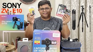 Sony ZV-E10 vlogging camera kit Unboxing 🔥🔥 & Carbon fiber traveler 3-in-1 tripod 🔥