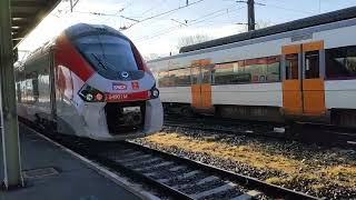 Renfe S-447 Rodalies R3 en La Tor de Querol junto a TER a Toulouse.