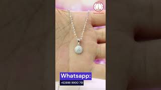 Kalung Wanita Model Liontin Bola Permata Perak Silver 925 Lapis Emas Putih | Woman Ball Bracelet