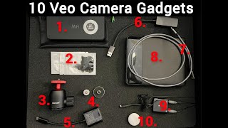 Veo Camera Battery, Tripod Tilt Mount, Hotspot, Wind Filter - All in One Case