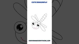 How to draw a cute dragonfly drawing #easytodraw #cutedraws