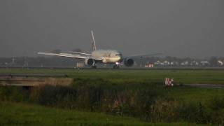 Qatar Airways Cargo Boeing 777 landing Amsterdam Schiphol