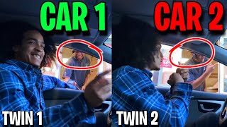 Identical Twins 2 Car DRIVE THRU Prank in Montreal