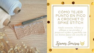 Cómo tejer punto en pico o Spike stitch a crochet.