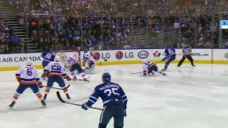 Morgan Rielly 6th Goal of the Season! 2/22/2018 (New York Islanders at Toronto Maple Leafs)