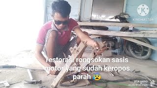 restorasi rongsokan sasis motor yang sudah keropos 😰