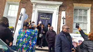 TINUBU AT CHATHAM HOUSE, Opposition stage protest