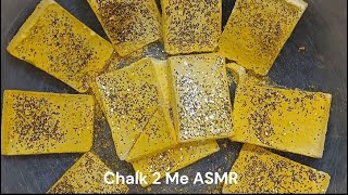 GLITTERY YELLOW GYM CHALK BARS CRUSH ASMR 2X THE SPEED #asmr #youtube #fyp #shorts