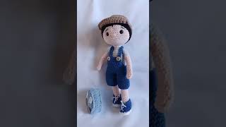 boneco João 💙 #crochet #amigurumi #love #shorts #decoração #bebê