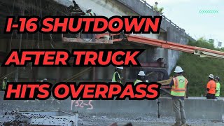 Interstate 16 Shutdown For Days After Truck Strikes Overpass