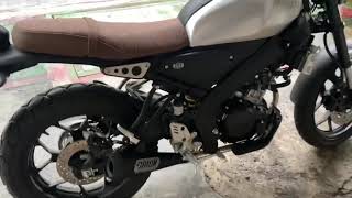 Soundcheck on Yamaha XSR155 full system exhaust bullet type