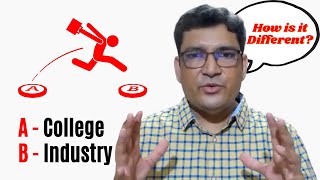 What is the difference between Learning In College Vs Application In Industry?