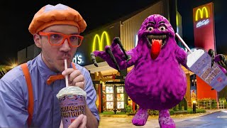 Blippi Show Discover The Grimace Shake Challenge in Real Life!