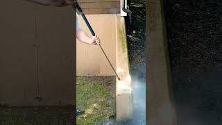 Oddly satisfying pressure washing a filthy retaining wall #pressurewash #satisfying #powerwash