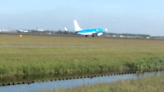 Boeing 737-800 KLM new livery landing at the Polderbaan