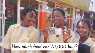 How much food can 1,000 Naira buy in Lagos, Nigeria ?