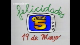 Bloque de publicidad y promos Tele5 (1991) Día del padre