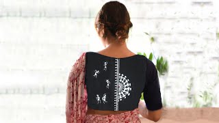 Fabric painting #7 l Warli painting on a blouse for beginners