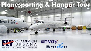 American Eagle HANGAR TOUR and Breeze Airways E190 in Champaign